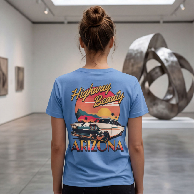 Highway Beauty-Arizona | Unisex Heavy Cotton Graphic T-Shirt image