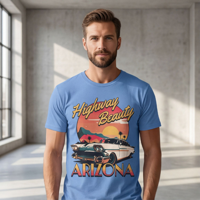 Highway Beauty-Arizona | Unisex Heavy Cotton Graphic T-Shirt image