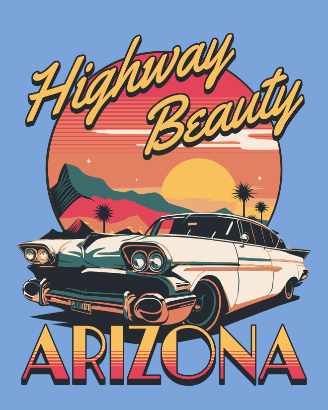 Highway Beauty-Arizona | Unisex Heavy Cotton Graphic T-Shirt