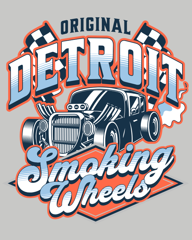 Detroit Smoking Wheels | Unisex Heavy Cotton Graphic T-Shirt