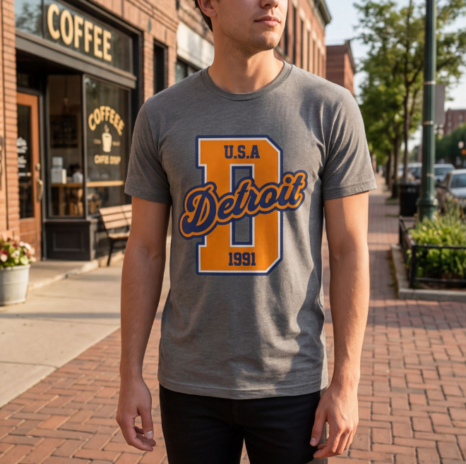 Detroit Varsity Club | Unisex Heavy Cotton Graphic T-Shirt image