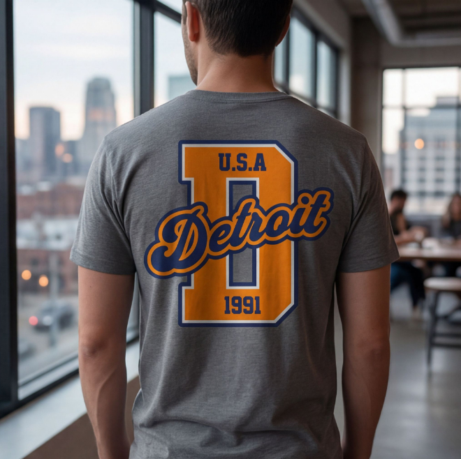 Detroit Varsity Club | Unisex Heavy Cotton Graphic T-Shirt image