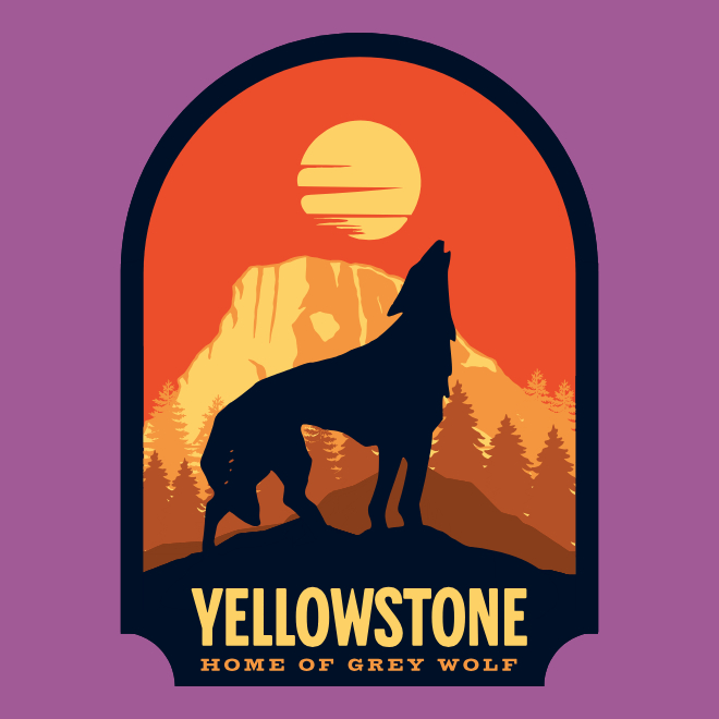 Grey Wolf-Yellowstone | Unisex Heavy Cotton Graphic T-Shirt