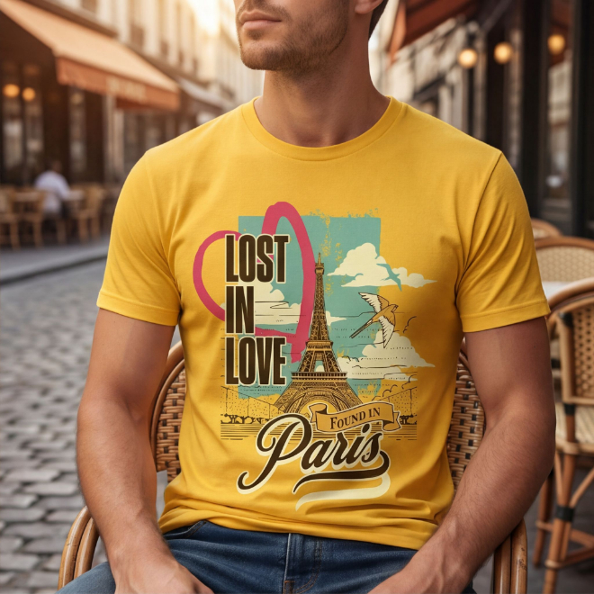 Lost in Love - Found in Paris | Unisex Heavy Cotton Graphic T-Shirt image