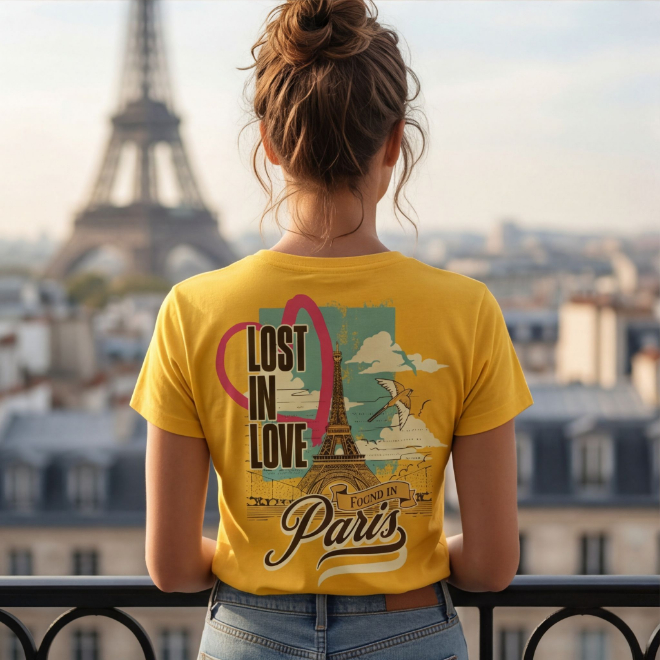 Lost in Love - Found in Paris | Unisex Heavy Cotton Graphic T-Shirt image