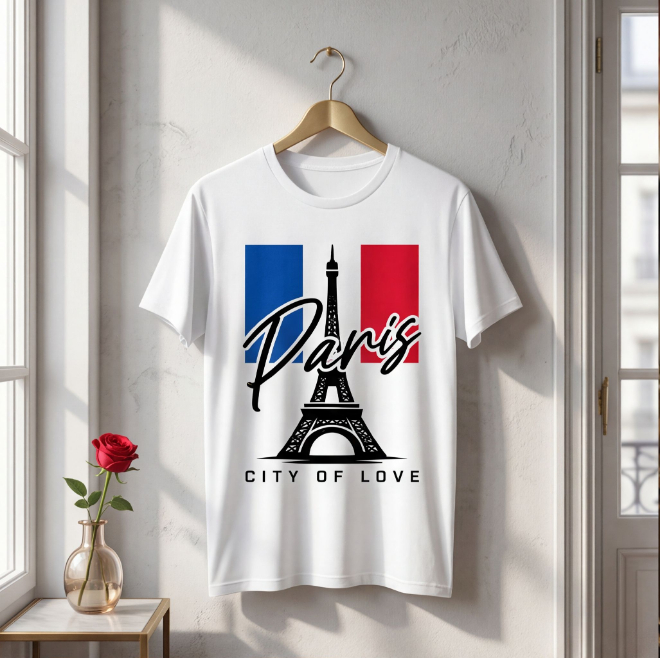 City of Love-Paris | Unisex Heavy Cotton Graphic T-Shirt image
