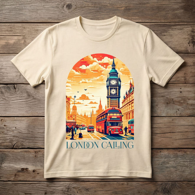 London Calling | Unisex Heavy Cotton Graphic T-Shirt image