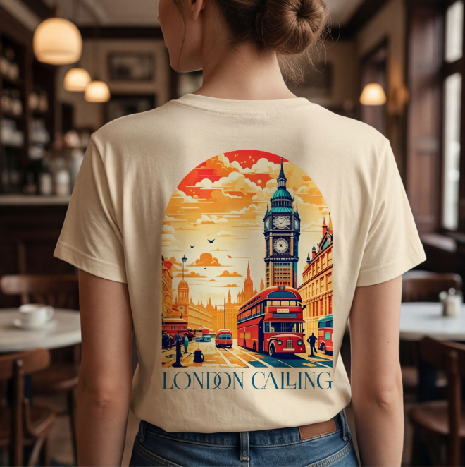 London Calling | Unisex Heavy Cotton Graphic T-Shirt image