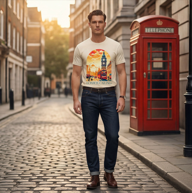 London Calling | Unisex Heavy Cotton Graphic T-Shirt image