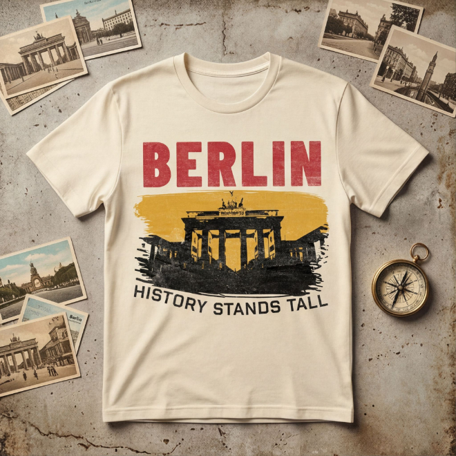 Berlin-History Stands Loud | Unisex Heavy Cotton Graphic T-Shirt image
