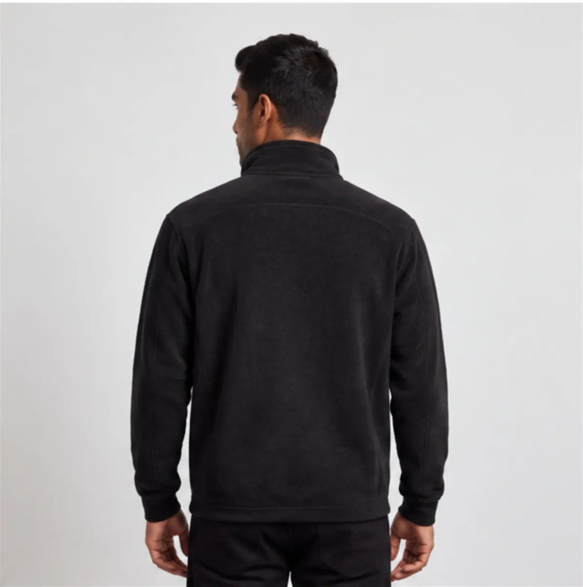 Men's Black Full-Zip Fleece Jacket image