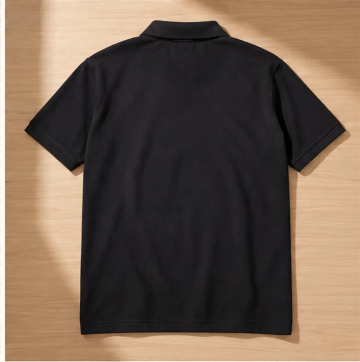 Black Cotton Polo Shirt for Men image