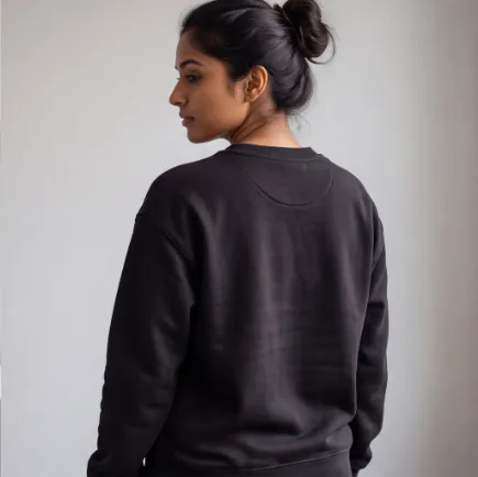 Black Crew Neck Sweatshirt Unisex image