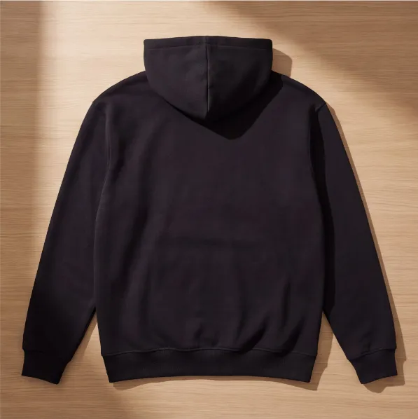 Black Cotton Blend Hoodie Sweatshirt image