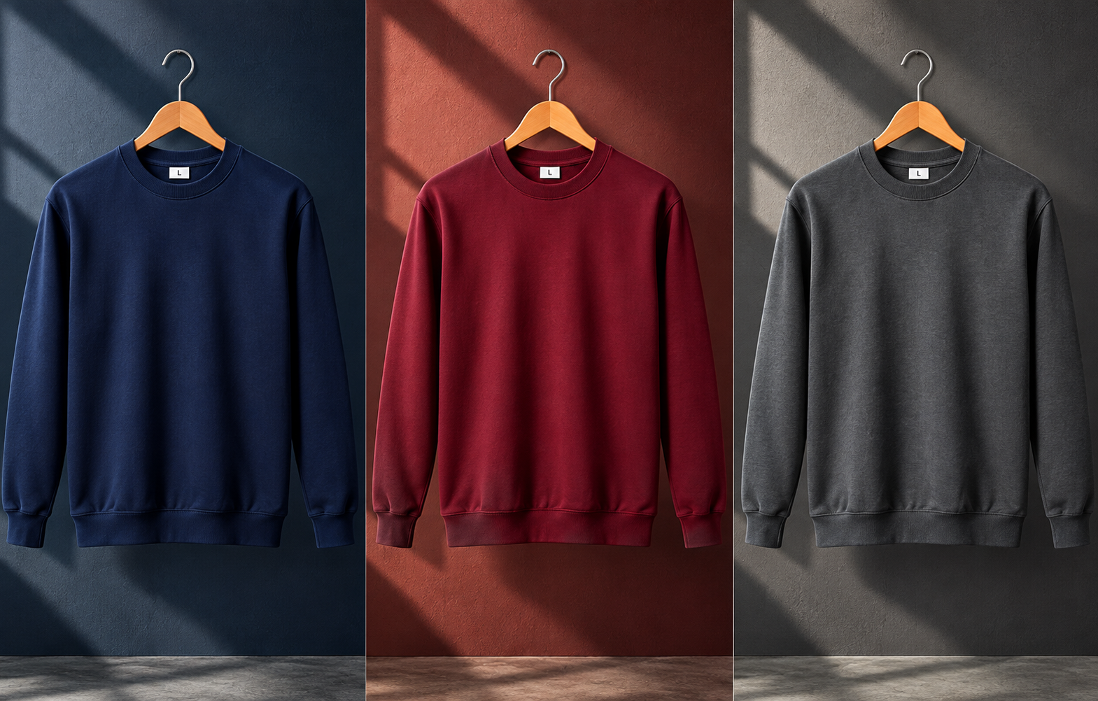 Plain Crew Neck Sweatshirt Pack