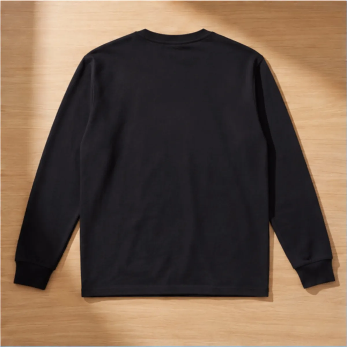 Black Long Sleeve Cotton T-Shirt image