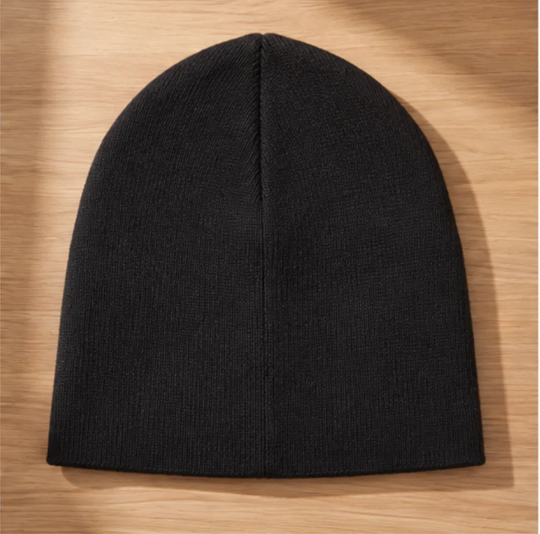 Black Winter Knit Beanie Hat image