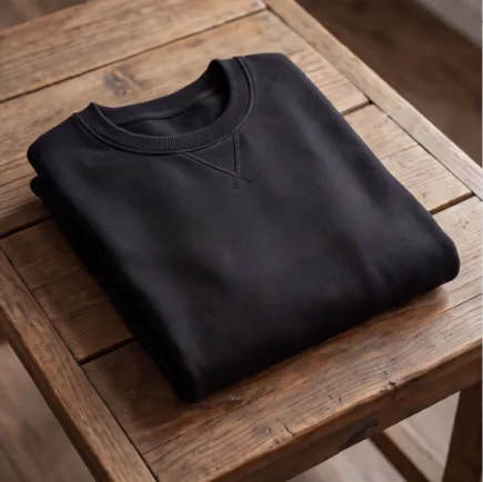 Black Crew Neck Sweatshirt Unisex image
