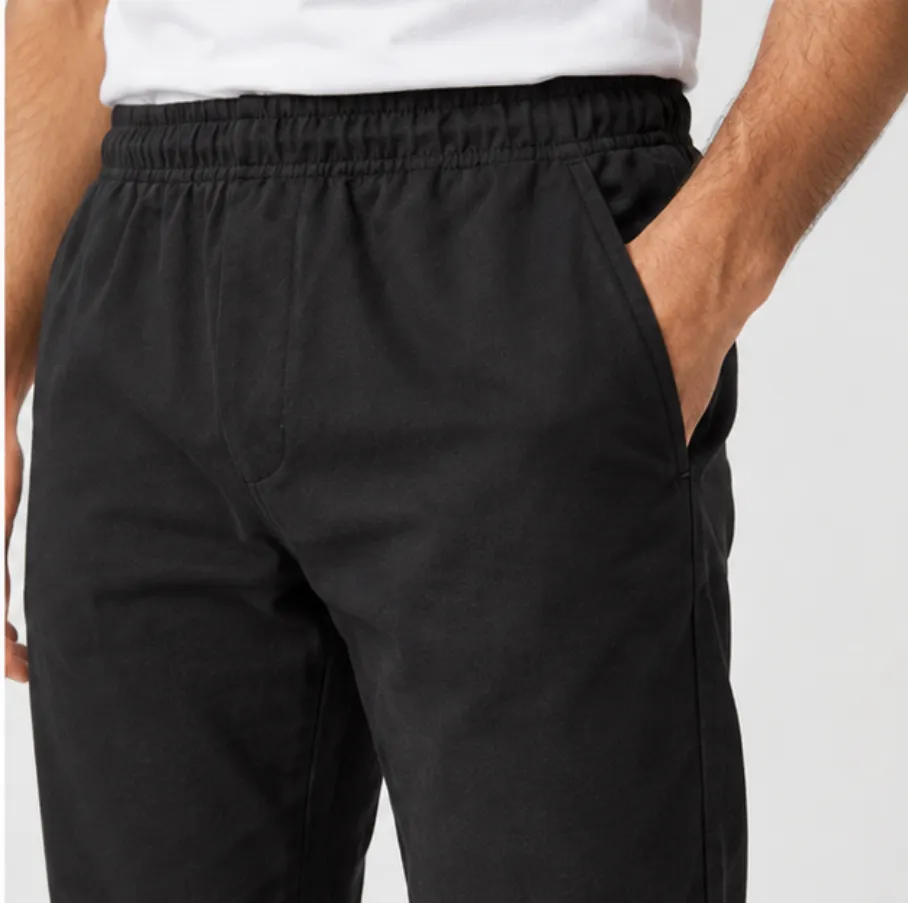 Men's Black Casual Jogger Pants with Elastic Waist image