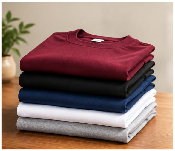 Plain Cotton T-Shirts Multi-Colour Pack