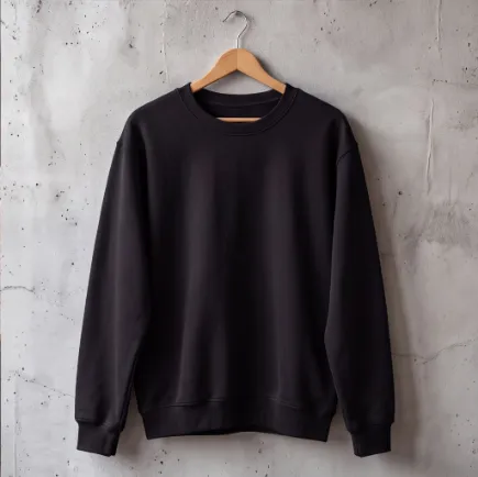 Black Crew Neck Sweatshirt Unisex