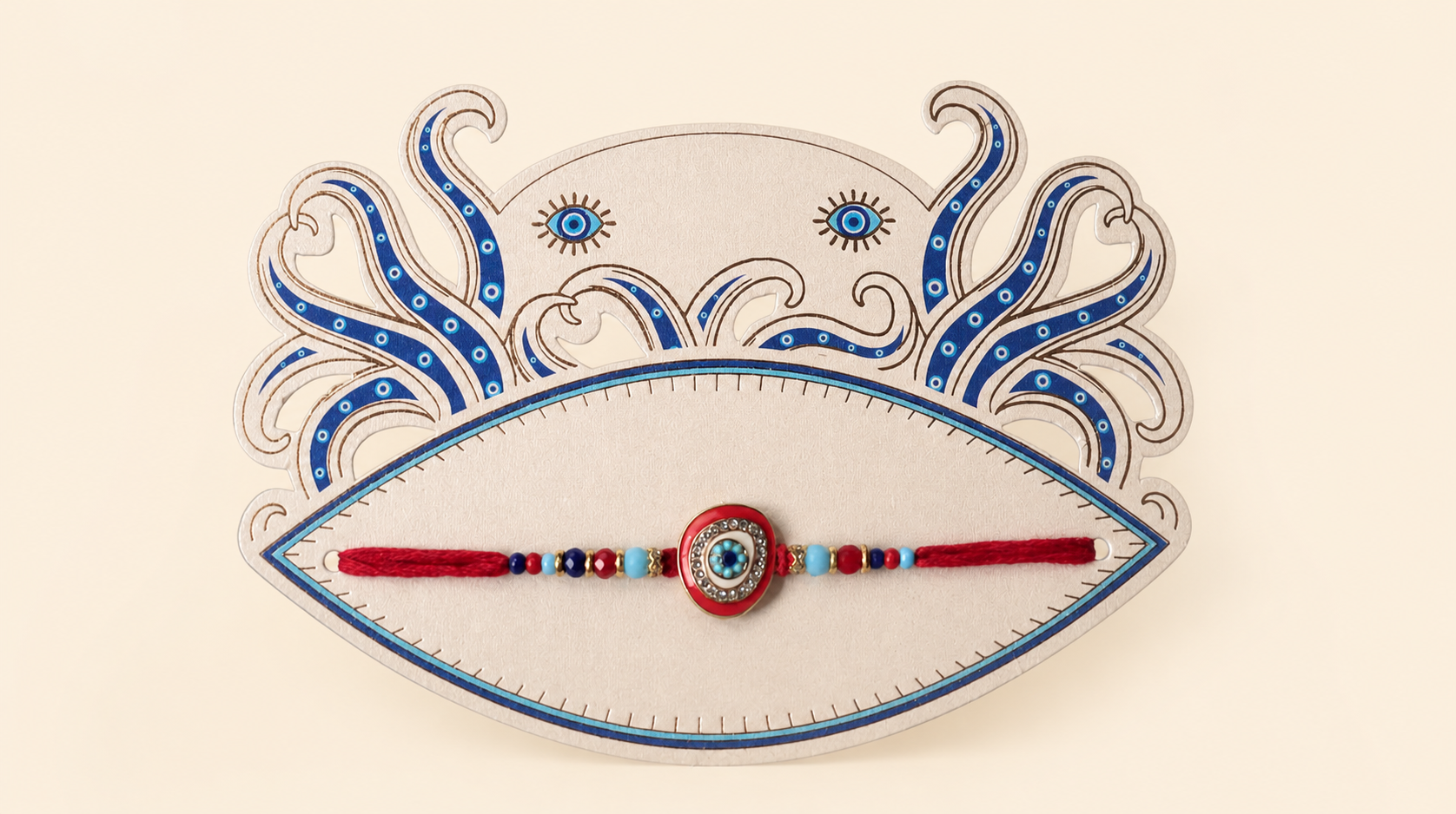 Evil Eye Rakhi With Red Thread