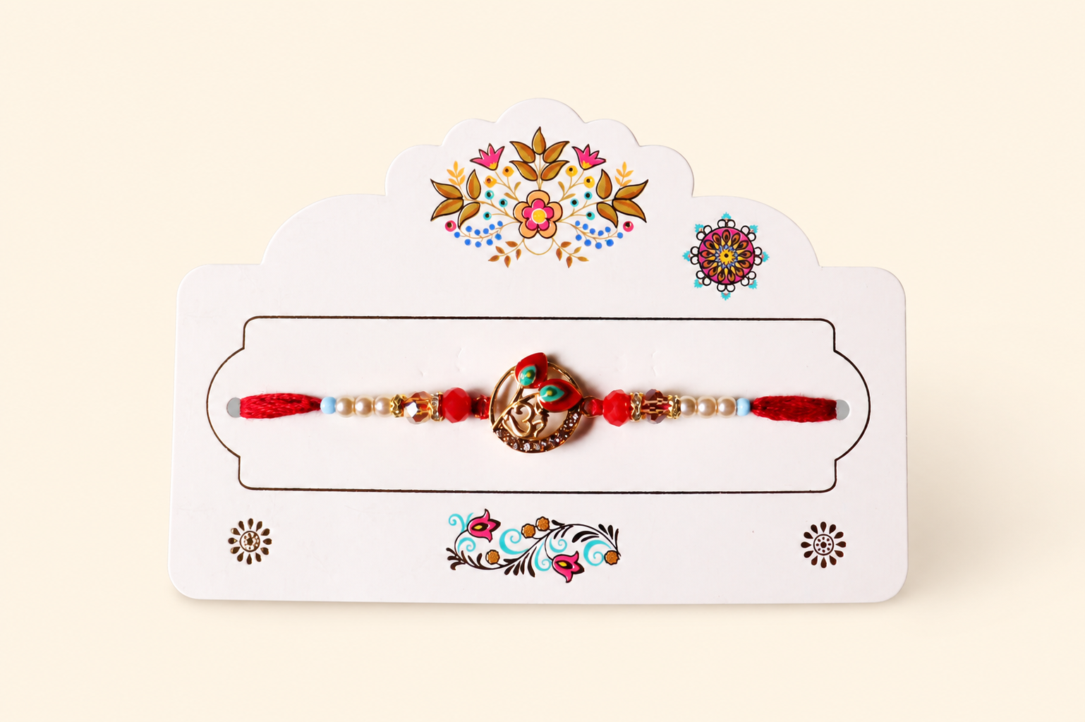 Om Rakhi With Red Thread
