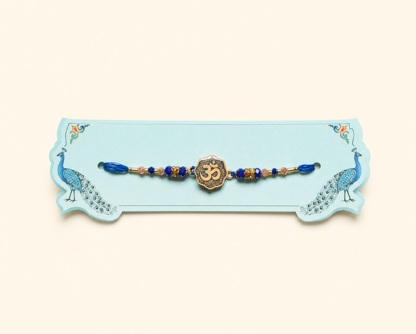 Om Rakhi With Blue Thread