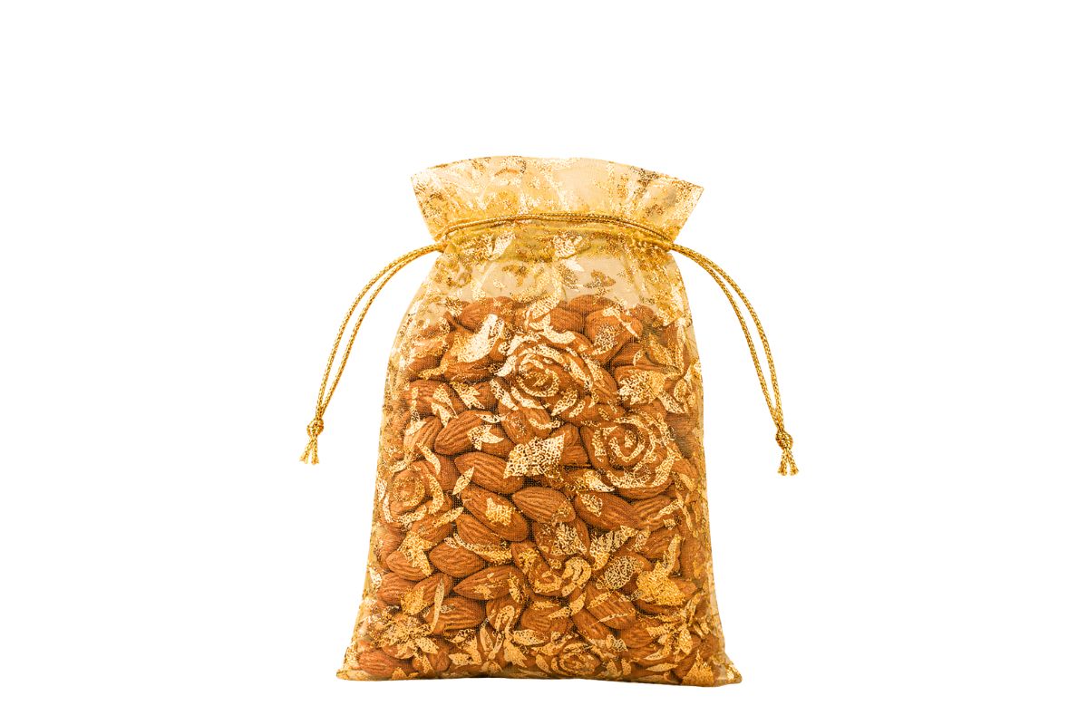 Golden Gift Bag With Almonds