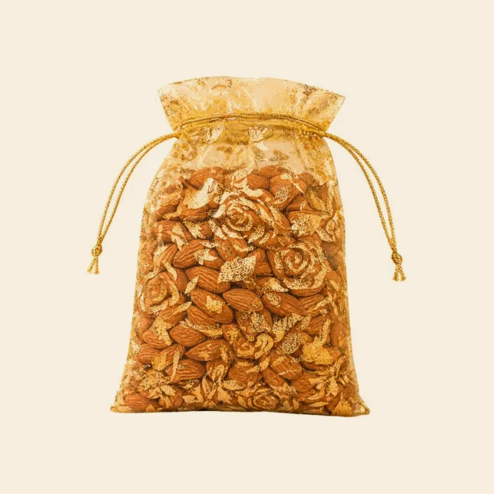 Golden Gift Bag With Almonds