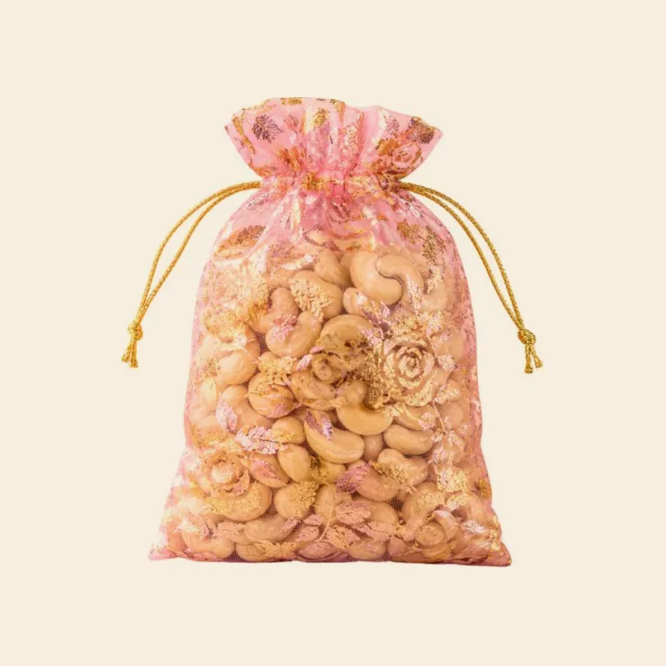 Pink Gold Gift Bag With Cashew