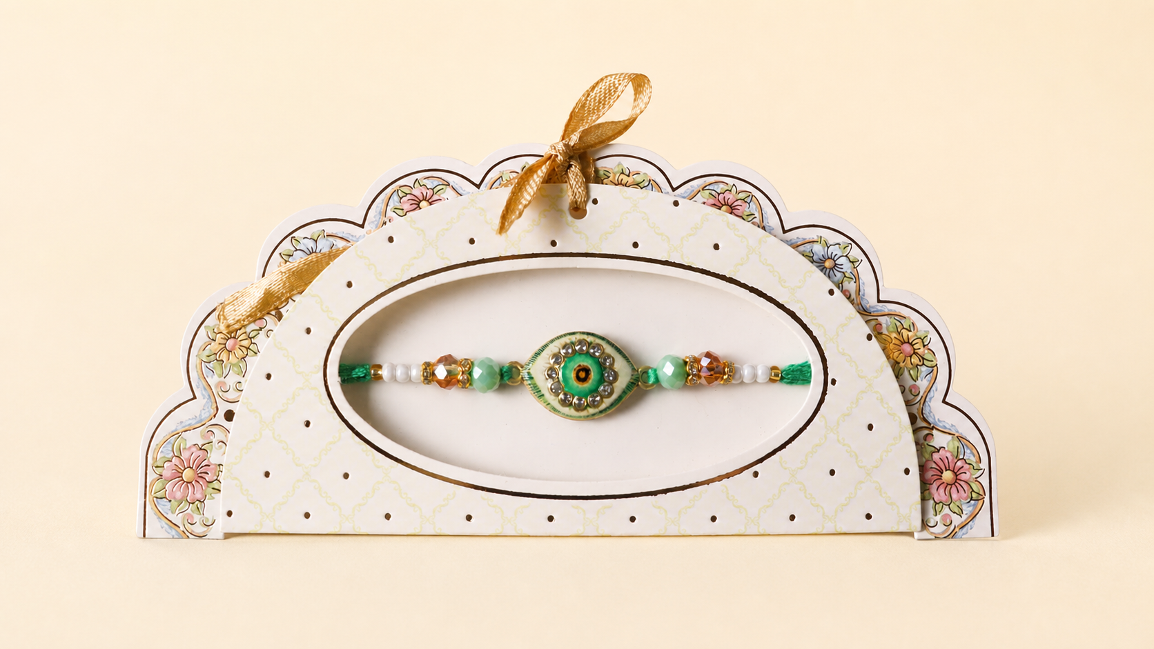 Ghevar Rakhi With Evil Eye