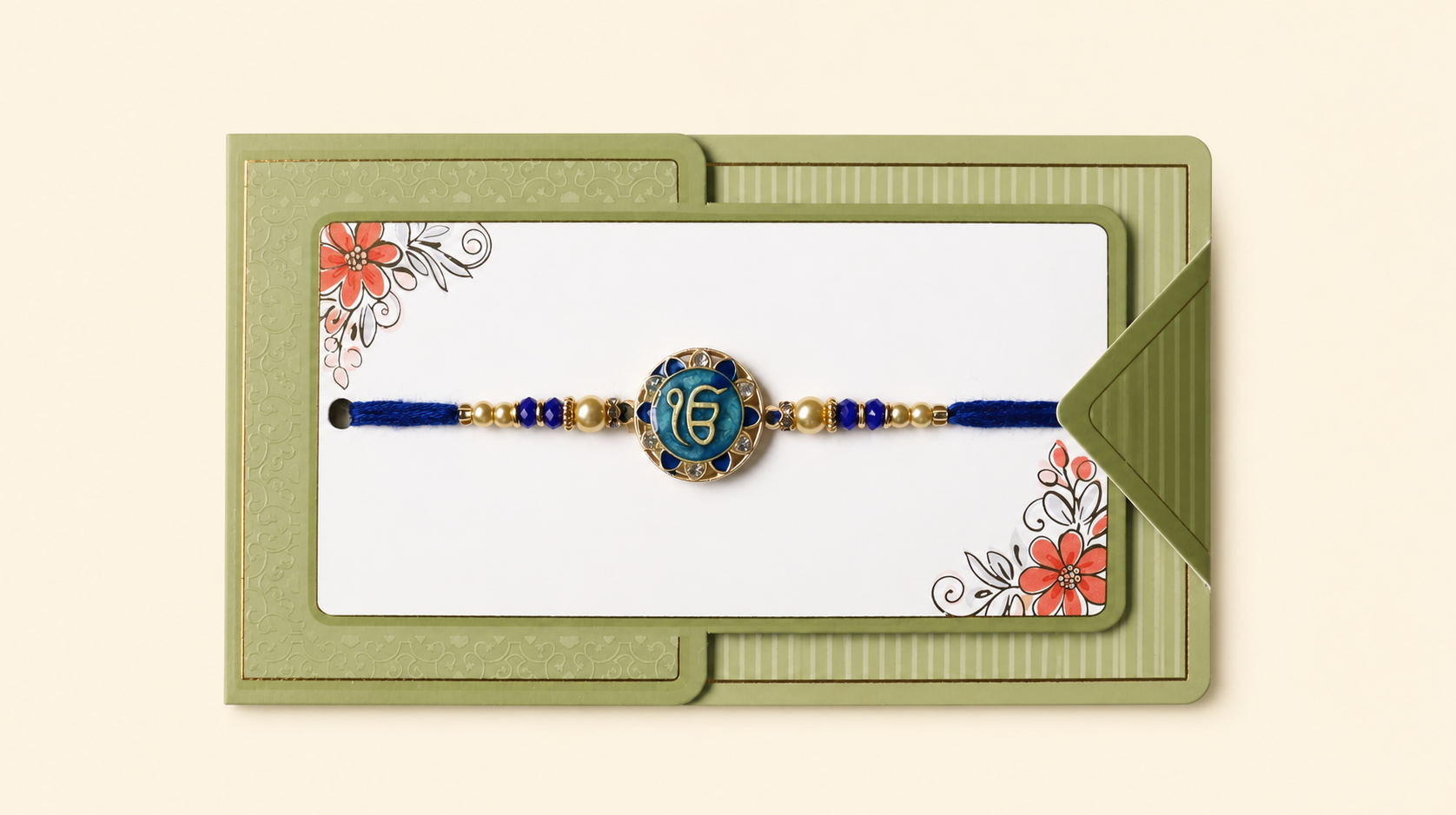Ek Onkar Rakhi With Blue Thread