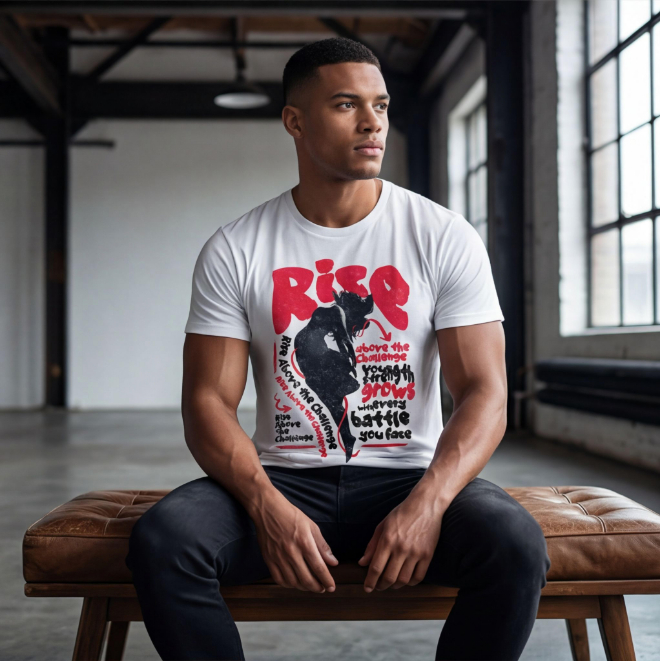 Rise above the Challenge | Unisex Heavy Cotton Graphic T-Shirt image