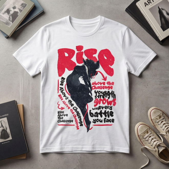 Rise above the Challenge | Unisex Heavy Cotton Graphic T-Shirt image
