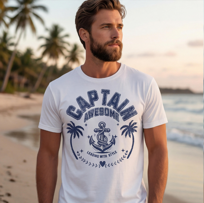Captain Awesome | Unisex Heavy Cotton Graphic T-Shirt image
