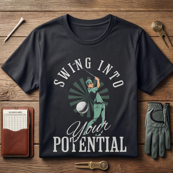 Swing into your Potential | Unisex Heavy Cotton Graphic T-Shirt image