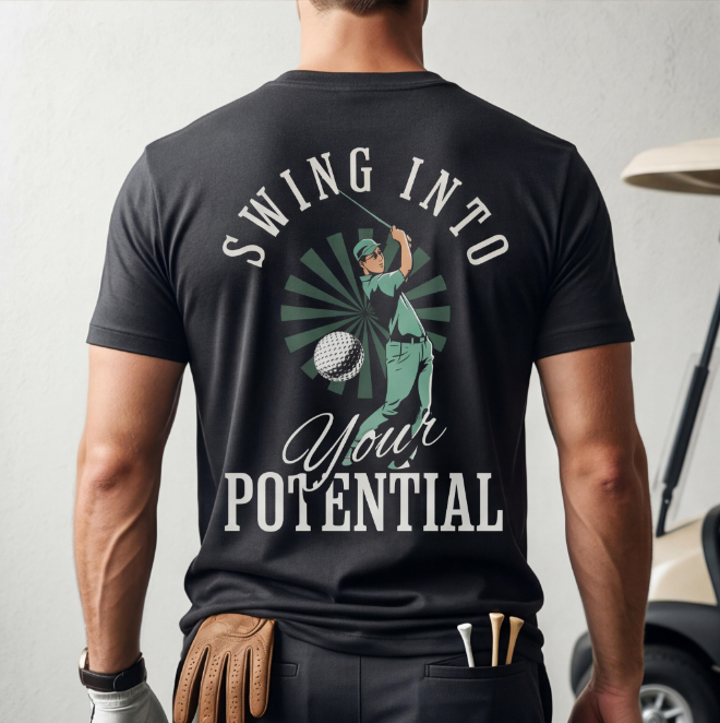 Swing into your Potential | Unisex Heavy Cotton Graphic T-Shirt image