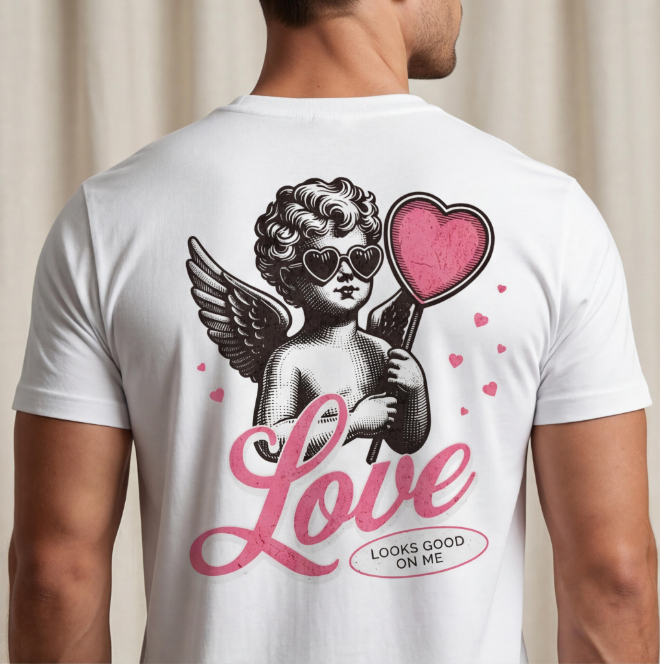 Love Looks Good on Me | Unisex Heavy Cotton Graphic T-Shirt image