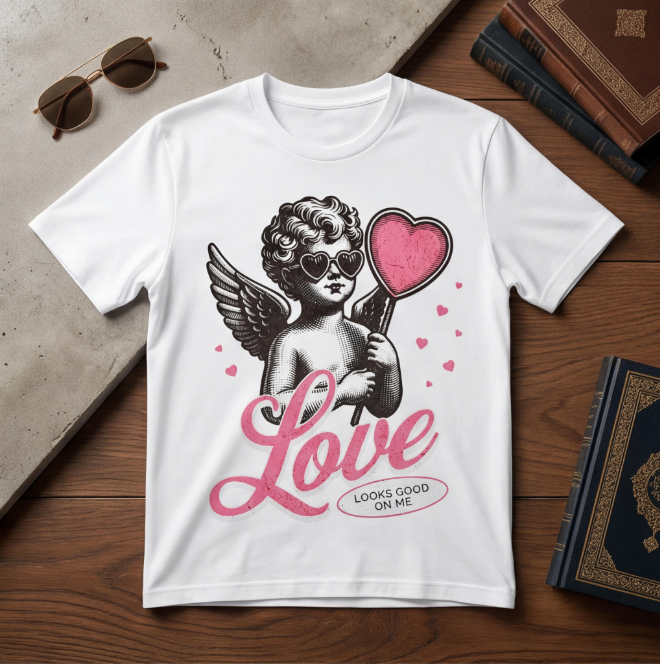 Love Looks Good on Me | Unisex Heavy Cotton Graphic T-Shirt image