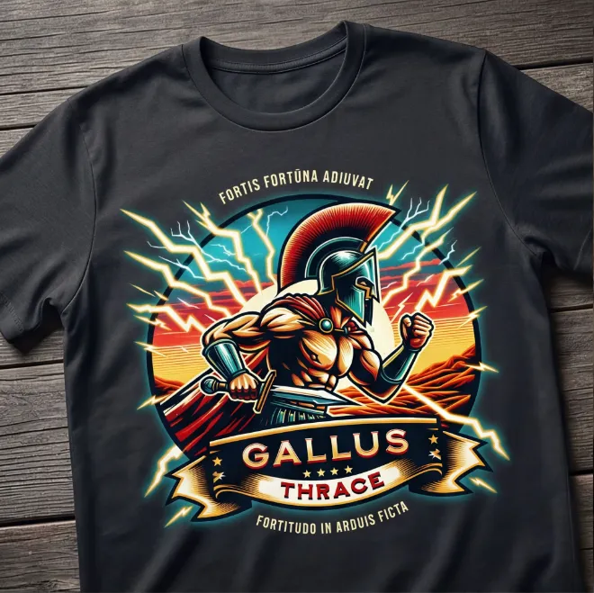 Unisex Black Gladiator T-Shirt