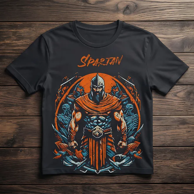 Unisex Black Spartan T-Shirt
