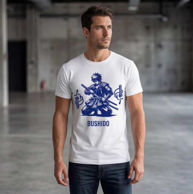 Unisex White Samurai T-Shirt image