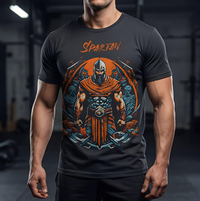 Unisex Black Spartan T-Shirt image