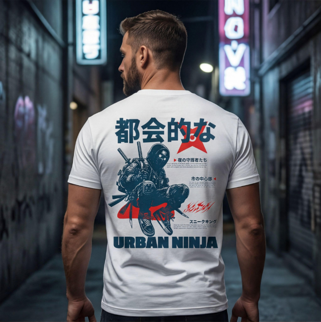 Urban Ninja | Unisex Heavy Cotton Graphic T-Shirt image