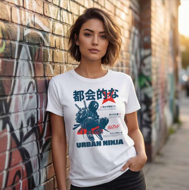Urban Ninja | Unisex Heavy Cotton Graphic T-Shirt image