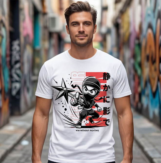 Win without Fighting | Unisex Heavy Cotton Graphic T-Shirt image