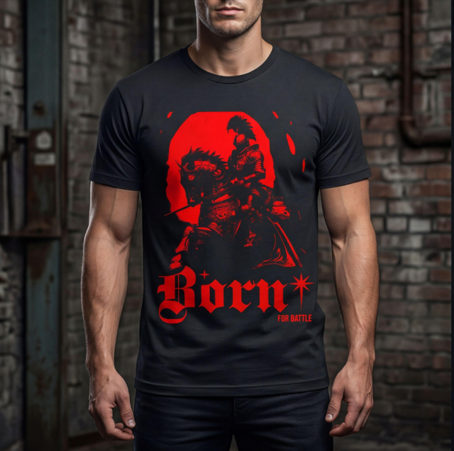 Born for Battle | Unisex Heavy Cotton Graphic T-Shirt image